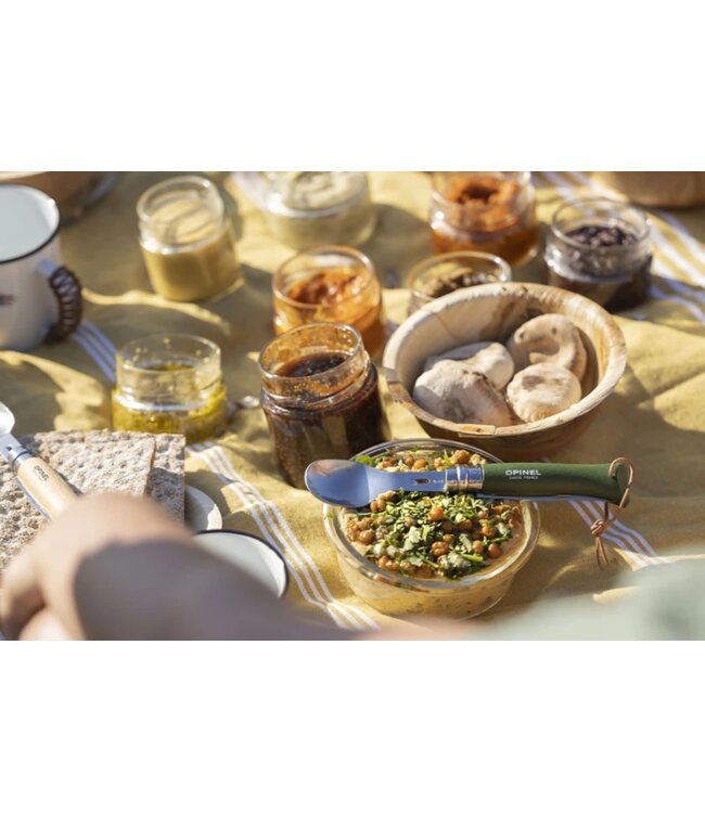 Opinel Picnic + set met lepel- en vorkopzetstuk en microvezel servet