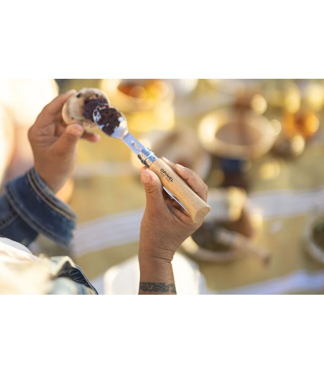 Opinel Picnic + set met lepel- en vorkopzetstuk en microvezel servet