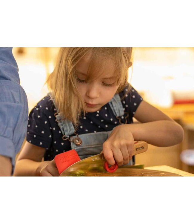 Opinel Le Petit Chef mes en vingerbeschermer rood