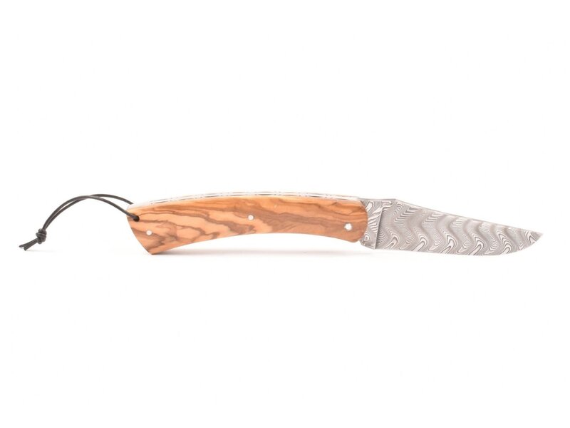 Camembert 11cm olijfhout - platines guillochées - damast