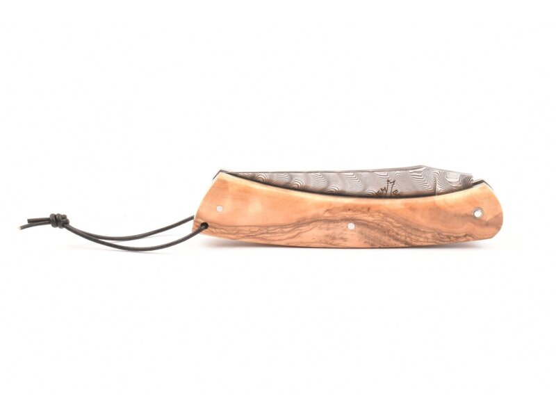 Camembert 11cm olijfhout - platines guillochées - damast