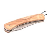 Camembert 11cm olijfhout - platines guillochées - damast