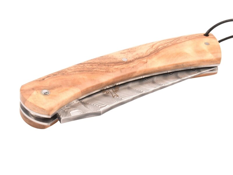Camembert 11cm olijfhout - platines guillochées - damast