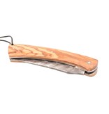 Camembert 11cm olijfhout - platines guillochées - damast