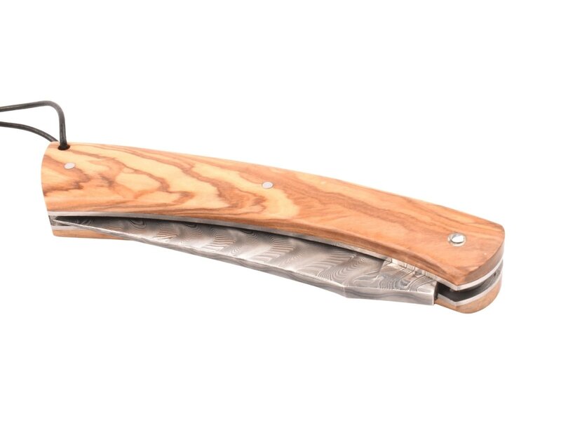Camembert 11cm olijfhout - platines guillochées - damast
