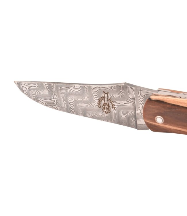 Camembert 11cm bois d'Aubrac - platines guillochées - damast