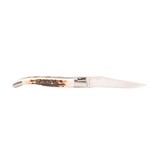 Laguiole en Aubrac 12cm bois de cerf - double platines - mat