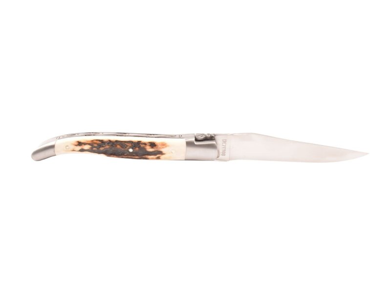 Laguiole en Aubrac 12cm bois de cerf - double platines - mat