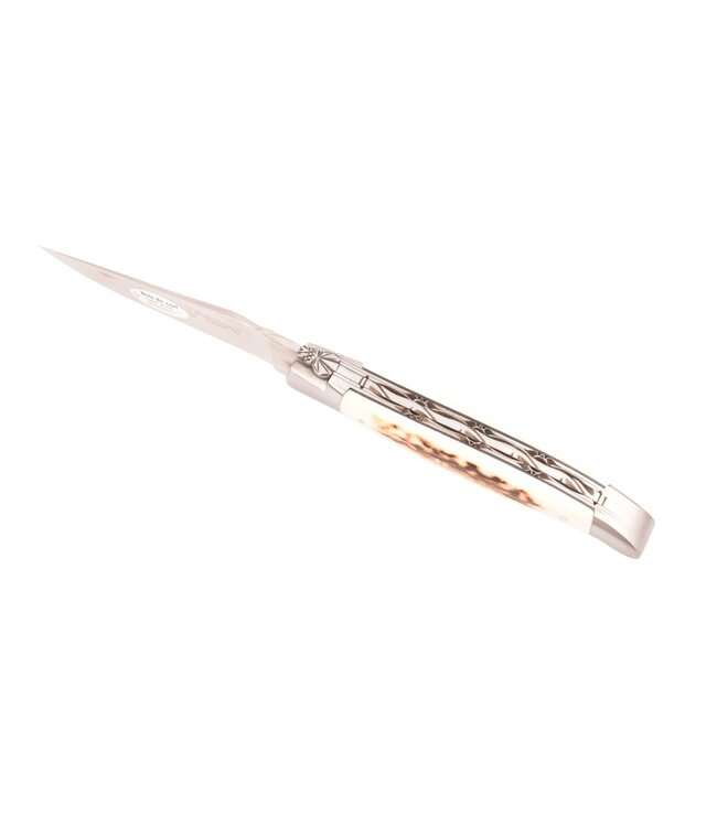 Laguiole en Aubrac 12cm bois de cerf - double platines - mat