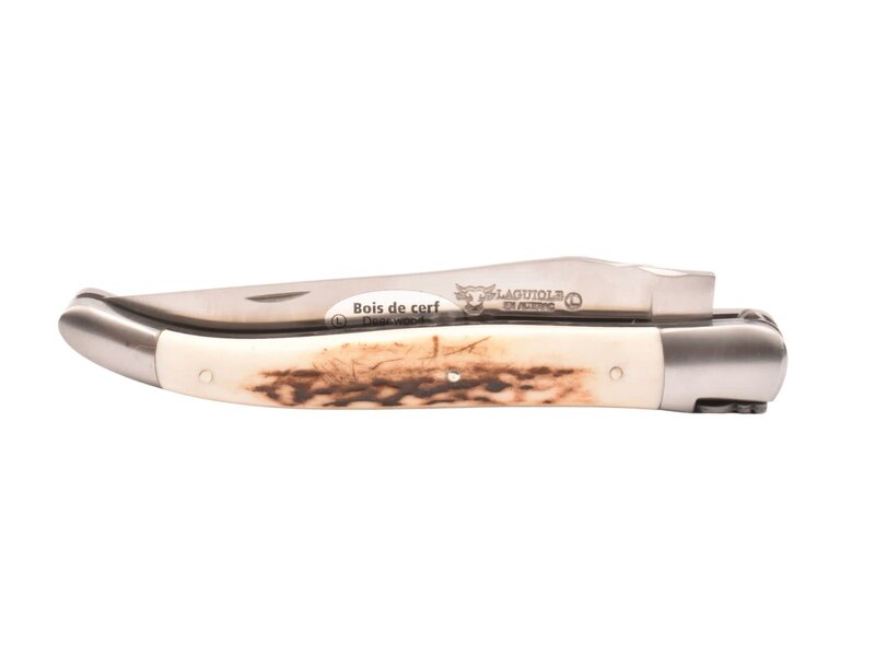 Laguiole en Aubrac 12cm bois de cerf - double platines - mat