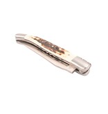 Laguiole en Aubrac 12cm bois de cerf - double platines - mat