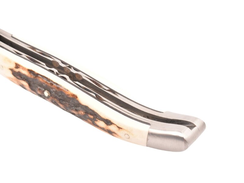 Laguiole en Aubrac 12cm bois de cerf - double platines - mat
