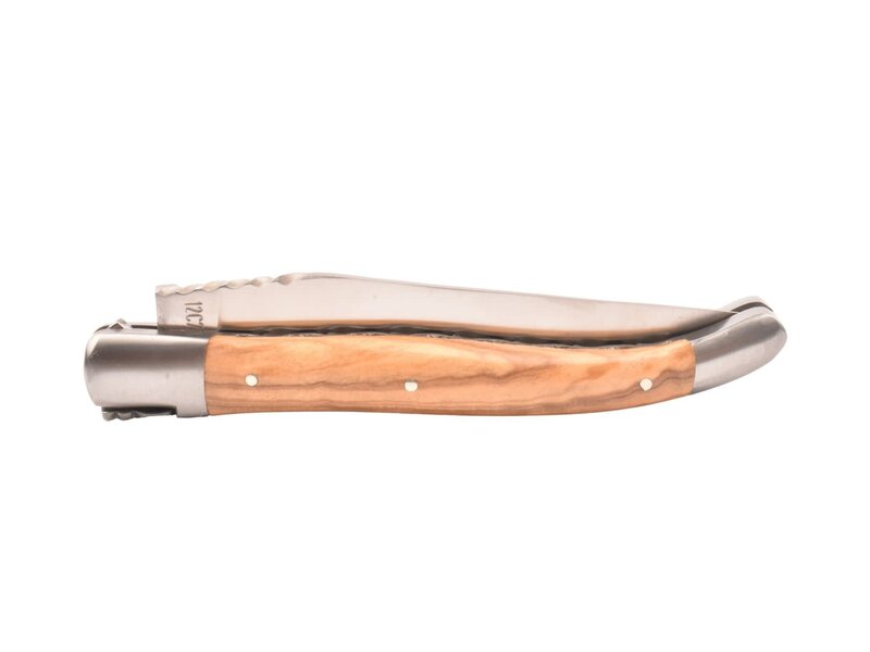 Laguiole en Aubrac 12cm olijfhout - spirale - double platines - mat