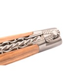 Laguiole en Aubrac 12cm olijfhout - spirale - double platines - mat