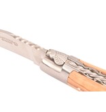 Laguiole en Aubrac 12cm olijfhout - spirale - double platines - mat