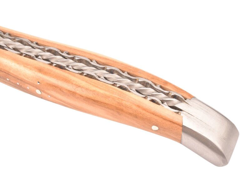 Laguiole en Aubrac 12cm olijfhout - spirale - double platines - mat