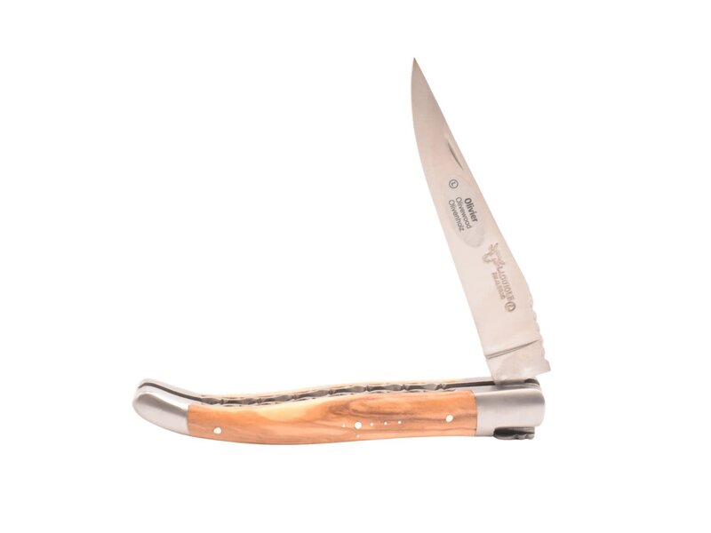 Laguiole en Aubrac 12cm olijfhout - spirale - double platines - mat