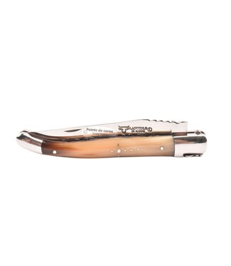 Laguiole en Aubrac 12cm punthoorn - spiraal - double platines - glanzend