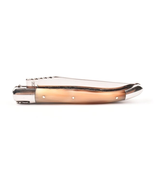 Laguiole en Aubrac 12cm punthoorn - spiraal - double platines - glanzend