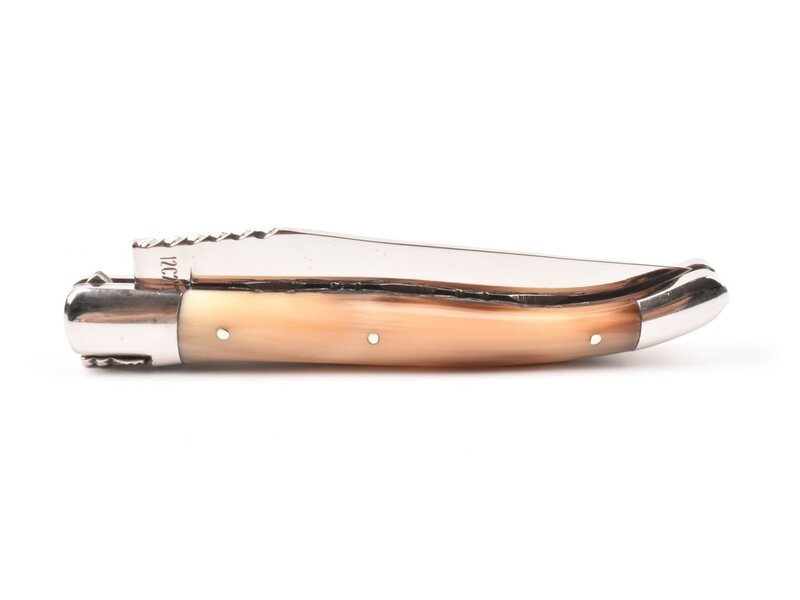 Laguiole en Aubrac 12cm punthoorn - spirale - double platines - glanzend