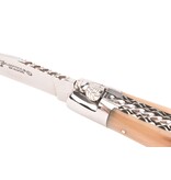 Laguiole en Aubrac 12cm punthoorn - spirale - double platines - glanzend