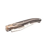 Laguiole en Aubrac 12cm ramshoorn - double platines - plein manche - mat