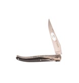 Laguiole en Aubrac 12cm ramshoorn - double platines - plein manche - mat
