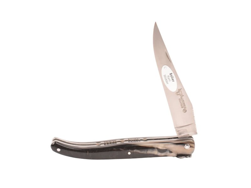 Laguiole en Aubrac 12cm ramshoorn - double platines - plein manche - mat