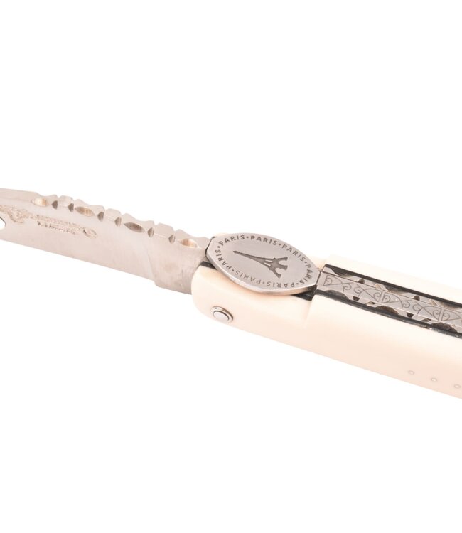 Laguiole en Aubrac "Origine Tour Eiffel" - 12cm elforyn brossé - plein manche