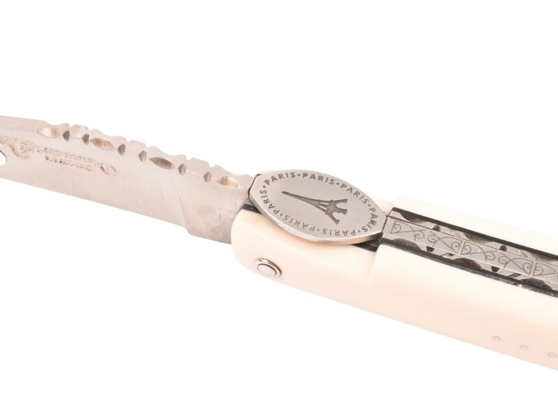 Laguiole en Aubrac "Origine Tour Eiffel" - 12cm elforyn brossé - plein manche