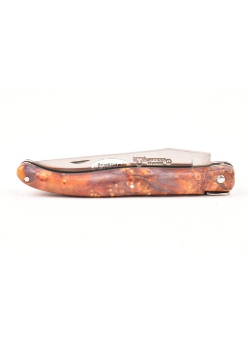 Laguiole en Aubrac 12cm Big Bang - vuurvlierbes wortel oranje - plein manche