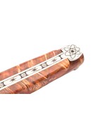 Laguiole en Aubrac 12cm Big Bang - vuurvlierbes wortel oranje - plein manche