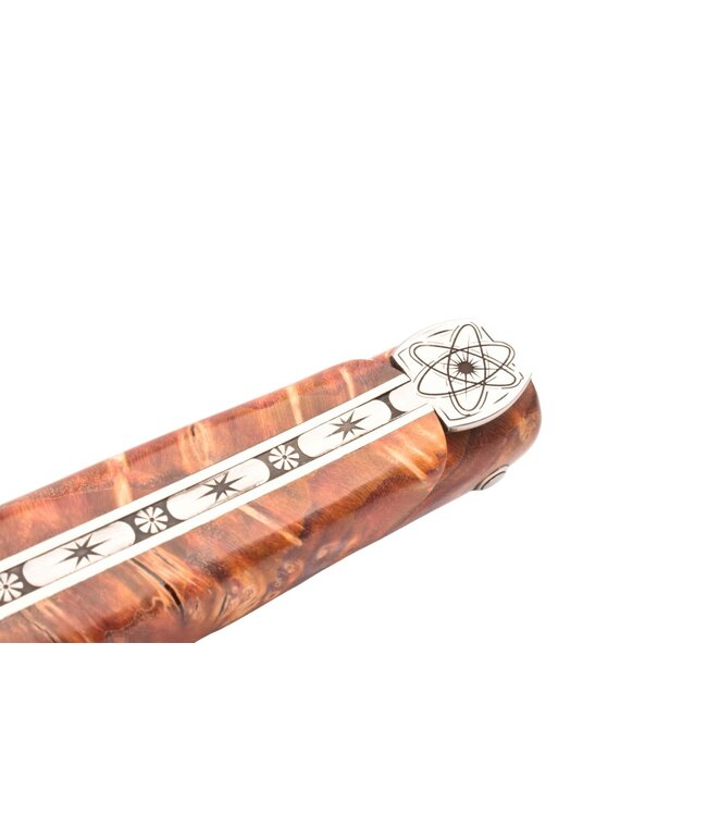 Laguiole en Aubrac 12cm vuurvlierbes wortel oranje - 'Big Bang' bij - plein manche - mat