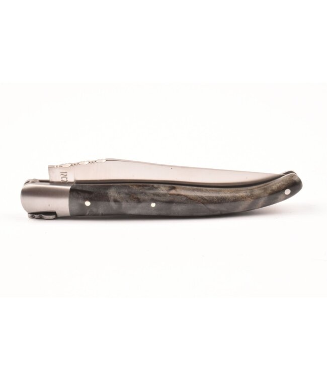 Laguiole en Aubrac 12cm populierenwortelknol - met enkel eindstuk - mat
