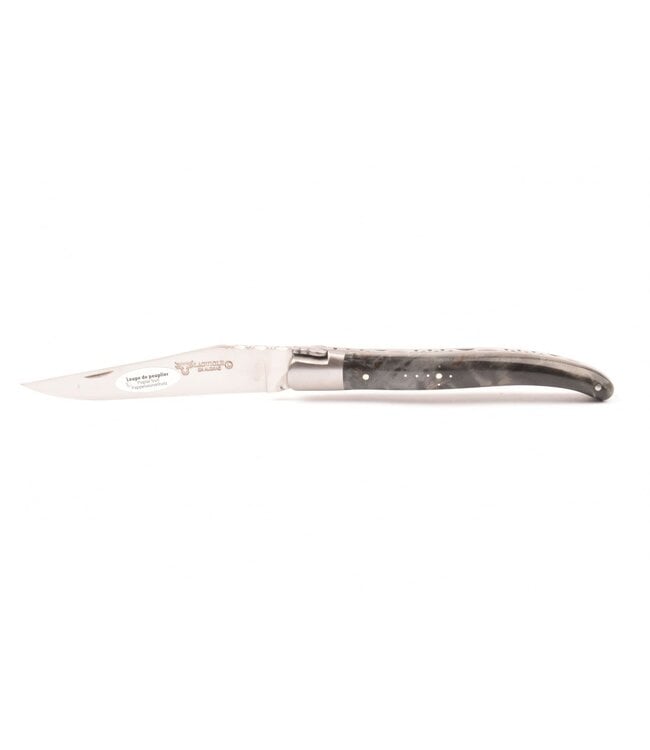 Laguiole en Aubrac 12cm populierenwortelknol - met enkel eindstuk - mat