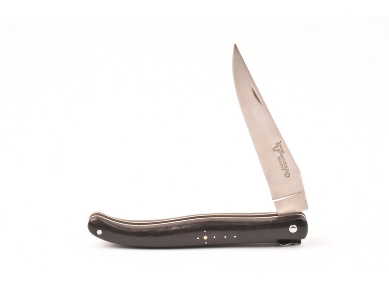 Laguiole en Aubrac 12cm ebbenhout - gegraveerde rug en bij - plein manche