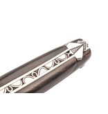 Laguiole en Aubrac 12cm ebbenhout - gegraveerde rug en bij - plein manche