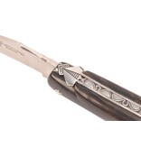 Laguiole en Aubrac 12cm ebbenhout - gegraveerde rug en bij - plein manche