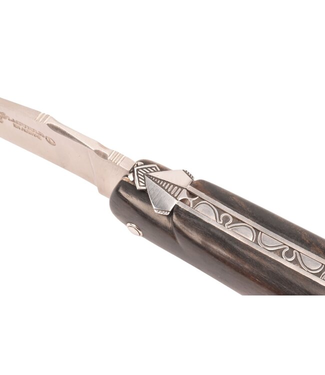 Laguiole en Aubrac 12cm ebbenhout - speciale rug en bij - plein manche - mat