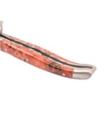 Laguiole en Aubrac Belle Pièce 2025 - 12cm fourche de peuplier rouge - platines guillochées
