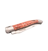 Laguiole en Aubrac Belle Pièce 2025 - 12cm fourche de peuplier rouge - platines guillochées