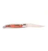Laguiole en Aubrac Belle Pièce 2025 - 12cm fourche de peuplier rouge - platines guillochées