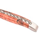 Laguiole en Aubrac Belle Pièce 2025 - 12cm fourche de peuplier rouge - platines guillochées