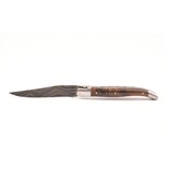 Laguiole en Aubrac Belle Pièce 2025 - 12cm loupe de noyer - damast feuilleté