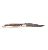 Laguiole en Aubrac Belle Pièce 2025 - 12cm loupe de noyer - damast feuilleté