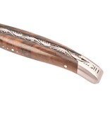 Laguiole en Aubrac Belle Pièce 2025 - 12cm loupe de noyer - damast feuilleté