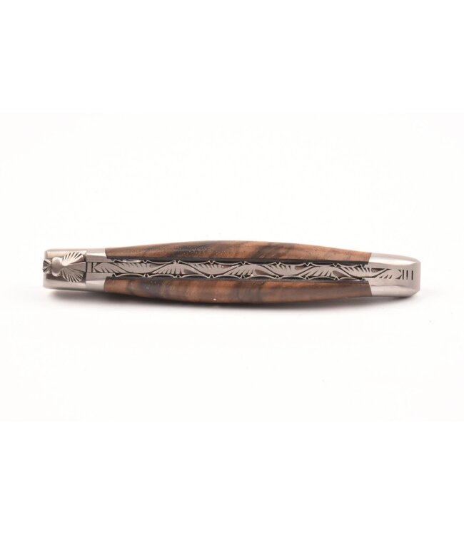 Laguiole en Aubrac 12cm wortelhout van walnoot - damast feuilleté