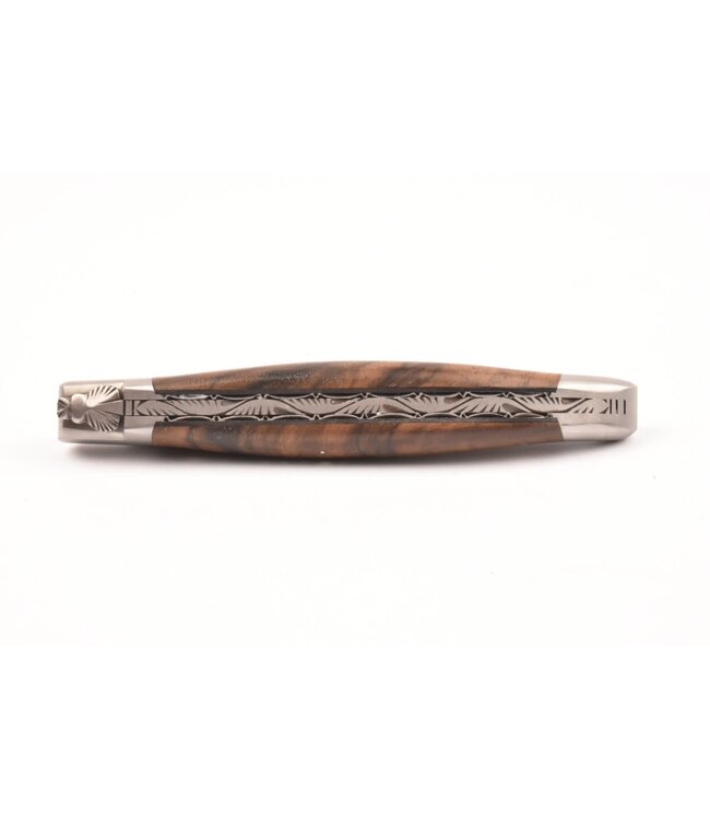Laguiole en Aubrac 12cm wortelhout van walnoot - damast feuilleté