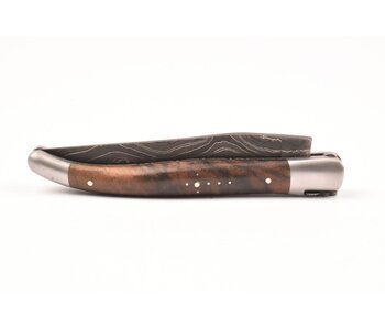 Laguiole en Aubrac 12cm loupe de noyer - damast feuilleté
