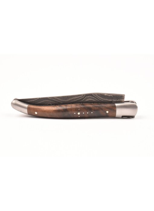 Laguiole en Aubrac 12cm loupe de noyer - damast feuilleté